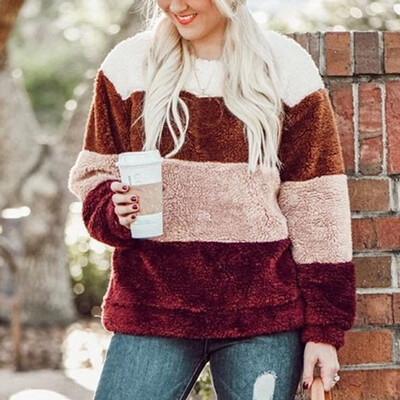 

Gobestart Womens Long Sleeve Splcing Color Sweatshirt Pullover Tops Blouse