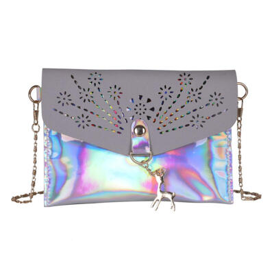 

Girls Hollowed Laser Shoulder Handbags Women Chain Small Deer Crossbody Bag