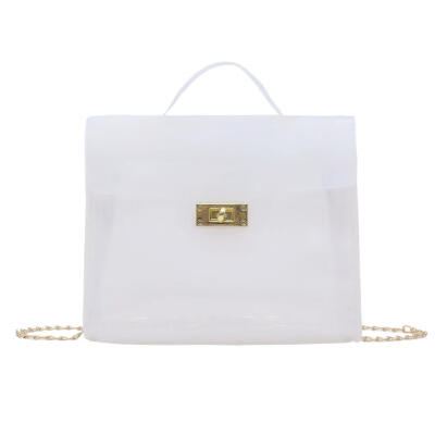 

Candy Color Transparent Shoulder Handbags PVC Women Chain Crossbody Bags