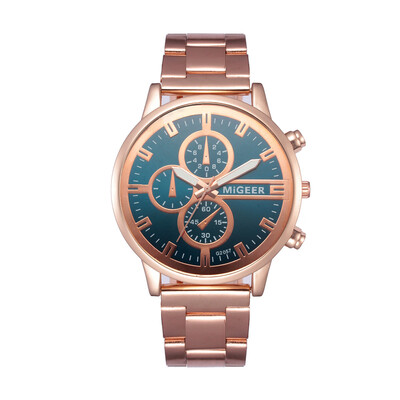 

Gobestart Fashion Man Crystal Stainless Steel Analog Quartz Wrist Watch