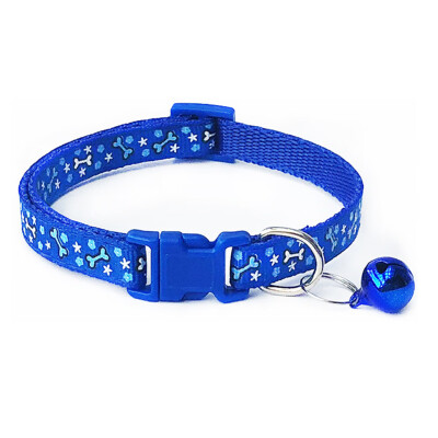 

2Pcs Pet Collar With Bell Safety Buckle Adjustable Kitten Small Dogs Cats Printing Bone Collars Pet Supplies