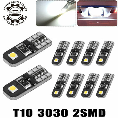 

10x White T10 3030 LED CANBUS Dome Map Interior Light Bulbs 192 194 168 158 2825