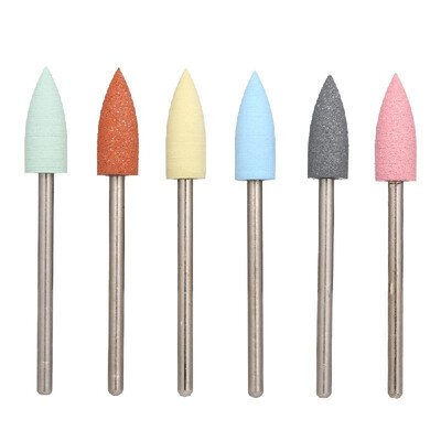 

6PCS Bag Diamond Silicone Nail Drill Bit Set for Manicure Pedicure Kit for Removing Manicure Nail Polish UV Gel Tool