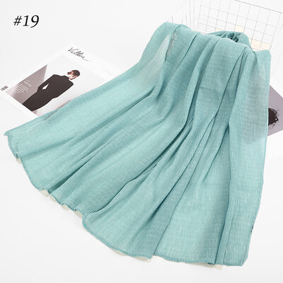 

Cross-border exclusive for AliExpress wish Muslim Arab Hui pure color cotton crease cotton scarf scarves