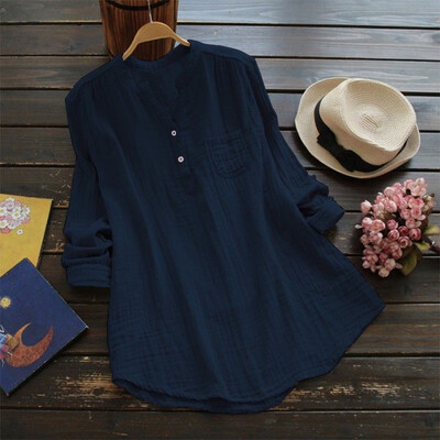

Fashion Womens Summer V Neck Blouses Loose Baggy Tops Tunic T Shirts Plus Size