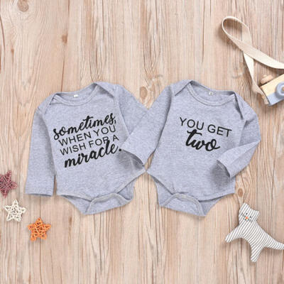 

Newborn Twins Baby Boys Long Sleeve Romper Jumpsuit Bodysuit Outfit Clothes