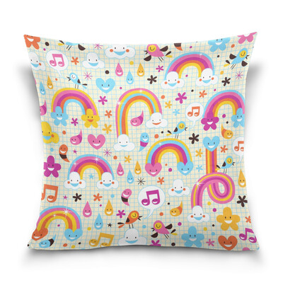 

ALAZA 16 X 16 inch Pillow Case Decorative Cushion Cover Rainbows Pattern Pattern Pillowcase