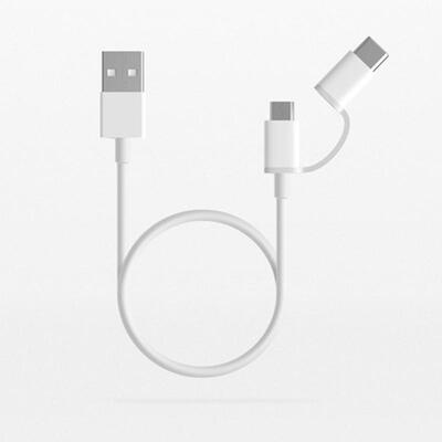 

Original Xiaomi 2-in-1 Charge Cable 24A Type-C Micro USB Charging And Syncing Cord-1m