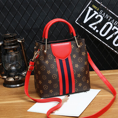 

Shanghai new lady fashion European&American handbag old flower bucket bag one shoulder slanted female bag big bag