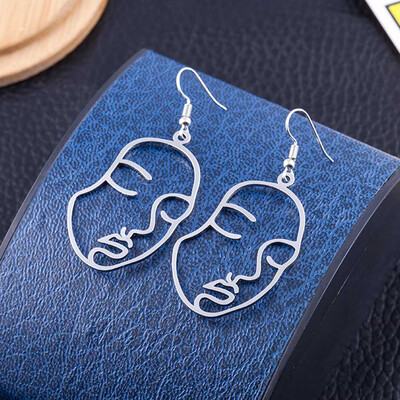 

New Face Earrings For Women Creative Hollow Exaggerated Abstract