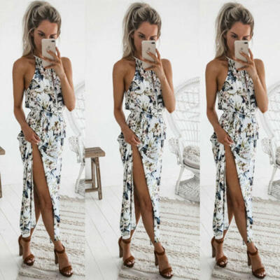 

UK Womens Summer Boho Maxi Dress Evening Cocktail Party Beach Dresses Sundress