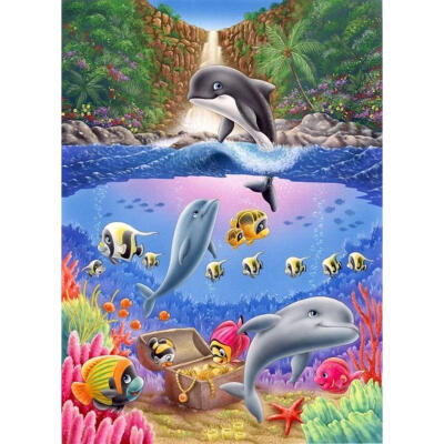 

5D DIY Full Drill Diamond Painting Cartoon Whale Cross Stitch Embroidery