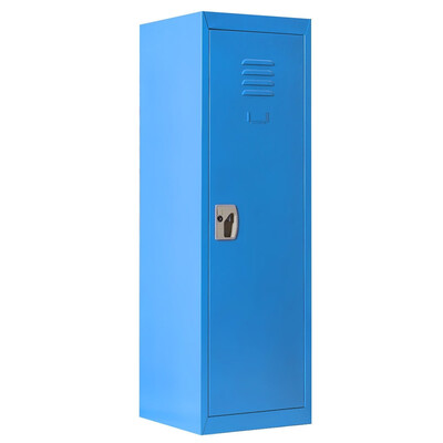 

48" Kid Safe Storage Children Single Tier Metal Locker-Blue