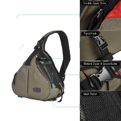

Andoer K1 Triangle DSLR Camera Bag Cross Sling Carry Case Shockproof Waterproof with Tripod Holder for Canon Nikon Sony Olympus Pe