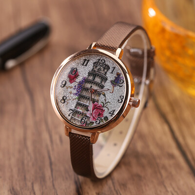 

Silver Pisa Leaning Tower Lady Personality Digital Quartz Watch