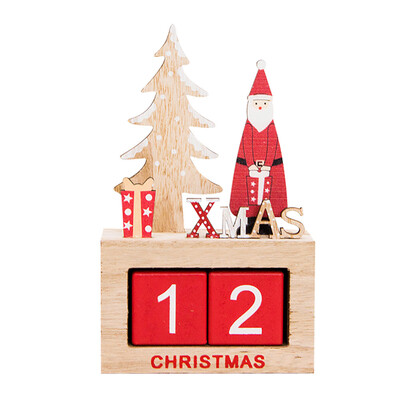 

Toponeto Christmas Mini Wooden Calendar Xmas Ornament Home Decoration Craft Gift