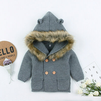

Winter Infant Baby Boy Girl Clothes Warm Coat Cardigans Tops Jacket Outerwear