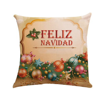 

Tailored Happy Christmas Pillow Cases Sofa Cushion Cover Home Decor Pillow Case