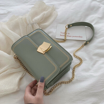 

New texture chain bag female 2019 new Korean version of the wild single shoulder slung fashion casual simple small square bag