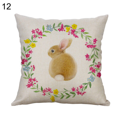 

Cartoon Easter Rabbit Pillow Case Sofa Waist Throw Cushion Cover Home Decor