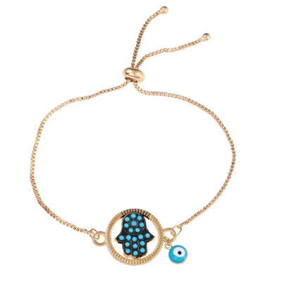 

New Fashion Women Ladies Vintage Simple Gold Diamond Bracelet Drip Eyeball Hand Chain Bracelet Jewelry Gifts