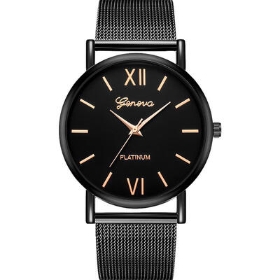 

GENEVA Fashion Mens Watch Stainless Steel Analog Quartz Wristwatch Mesh Band Luxury Watches Erkek Kol Saati Relogio Masculino