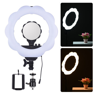 

SL-107 Ring LED Video Light Fill Light with Makeup Mirror 384pcs SMD LEDs 2700 Lumens 3000K-6000K Color Temperature Ra95 for Live