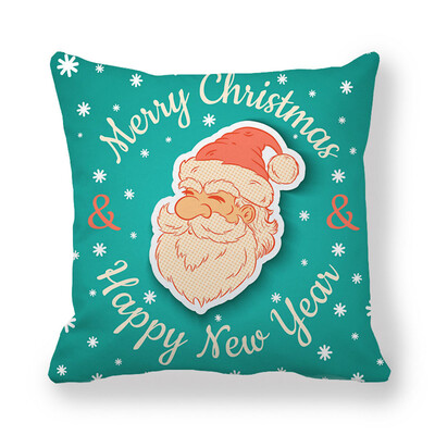 

New Christmas English Printing Pillow Case Glitter Sofa Throw Cushion Cover