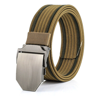 

Casual fashion Unisex Smooth Buckle belt quality stripe Nylon weaving Men belt wild cowboy casual pants belt