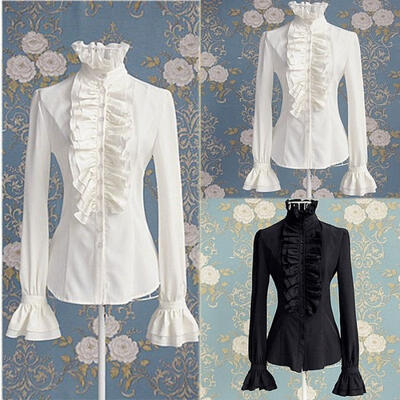 

Nice Women Lady OL Shirt Frilly Ruffled T-shirt Tops Flounce Blouse Formal Shirt
