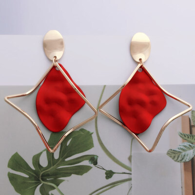 

EK607 New Design Metal Spray Heart Flower Water Drop Earrings for Women Statement Trendy Sweet Jewelry Brincos Party Pendientes