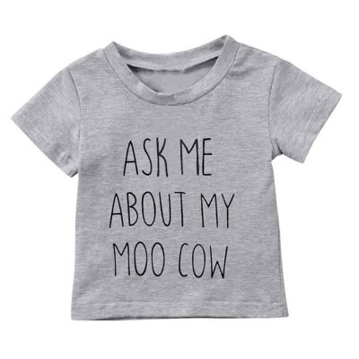 

Boys Funny T-shirt Novelty Ask me about My Moo Cow Letter Shirts Kid Boy Short Sleeves Toddler Tops Inside Cow T Shirt