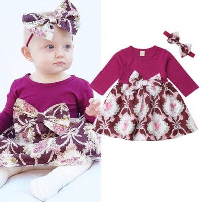 

Toddler Kid Baby Girls Floral Party Pageant Princess Tutu Dress Hnadband Clothes