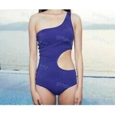 

New Sexy One Shoulder Padded Monokini Bikini One Piece Swimsuit Swimwear Bathing