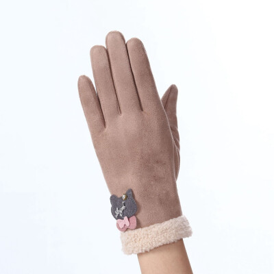 

New Fashion Winter Women Gloves Touch Screen Warm Thick Velvet Lady Full Finger Gloves