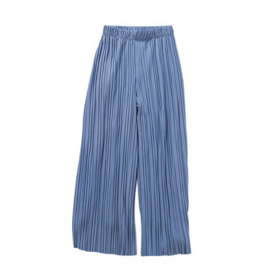 

Hot Sale Women High Waist Chiffon Trousers Pants Loose Casual Style Solid Color Pants Wide Leg Pants