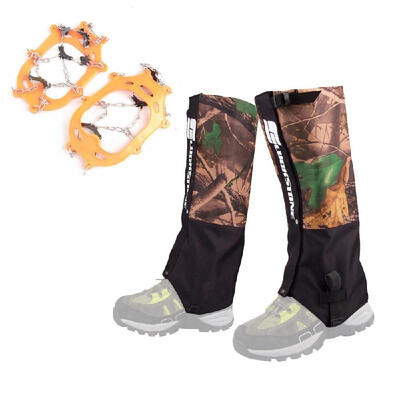

Outdoor Adult Kids Leg Gaiters Ice Cleats Kits Snow Grips Breathable Windproof Boot Gaiters Guard Cover
