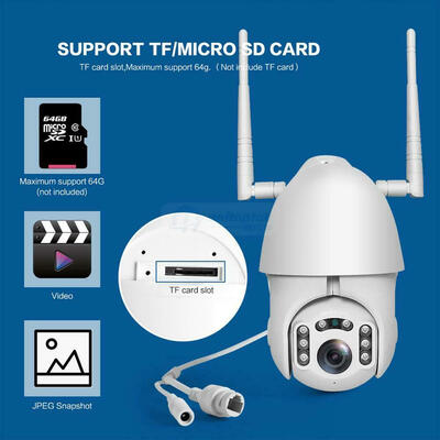 

1080P HD Waterproof Outdoor WiFi PTZ Pan Tilt Security IP IR Camera Night Vision