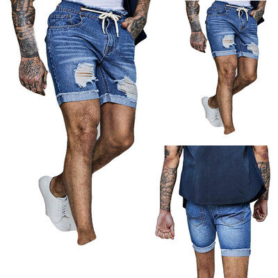 

Gobestart Mens Zipper Pocket Denim Cotton Multi-Pocket Overalls Shorts Fashion Pant
