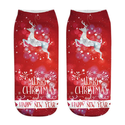 

Gobestart Unisex Christmas Funny 3D Fashion Printed Casual Socks Cute Low Cut Ankle Socks