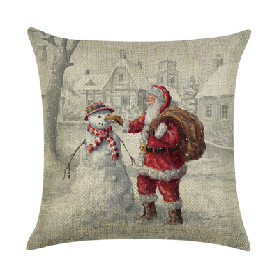 

Siaonvr Halloween Pillow Box Linen Sofa Funny Ghost Pad Cushions Home Decoration
