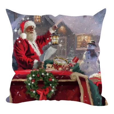

Siaonvr Christmas Pillow Cover Pillowcases Decorative Sofa Cushion Cover Home Decoration