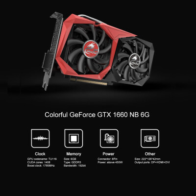 

Colorful GeForce GTX 1660 NB 6G Graphic Card