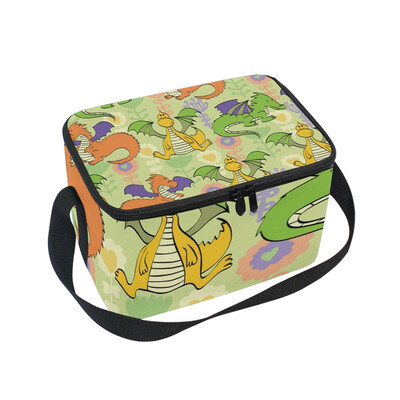 

ALAZA Insulated Lunch Box Flying Dinosaur Lunch Bag for Men Women Portable Tote Bag Cooler Bag
