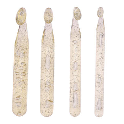 

4pcs Transparent Plastic Handle Crochet Hooks Sweater Knitting Needles Set