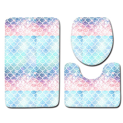 

Siaonvr 3pcs Non-Slip Fish Scale Bath Mat Bathroom Kitchen Carpet Doormats Decor