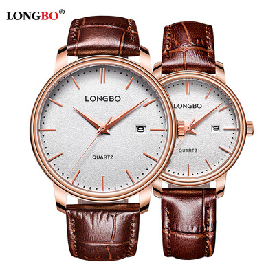 

New simple casual couple hand form calendar blue pin waterproof leather belt ladies watch 5020