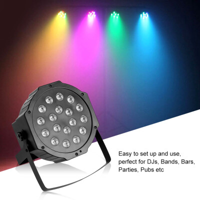 

18 LED Light RGB 7 CH Stage Lighting DMX512 with Remote Control KTV Bars Party Flat Par Lamp USStage Light KTV Stage Lamp