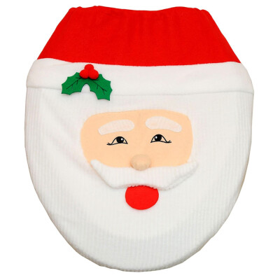 

New Fashion Christmas Santa Toilet Seat Lid Cover Mat Home Bathroom Decorations