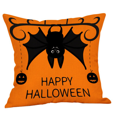 

Toponeto Happy Halloween Pillow Cases Linen Sofa Cushion Cover Home Decor